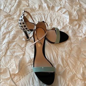 Black and mint heels